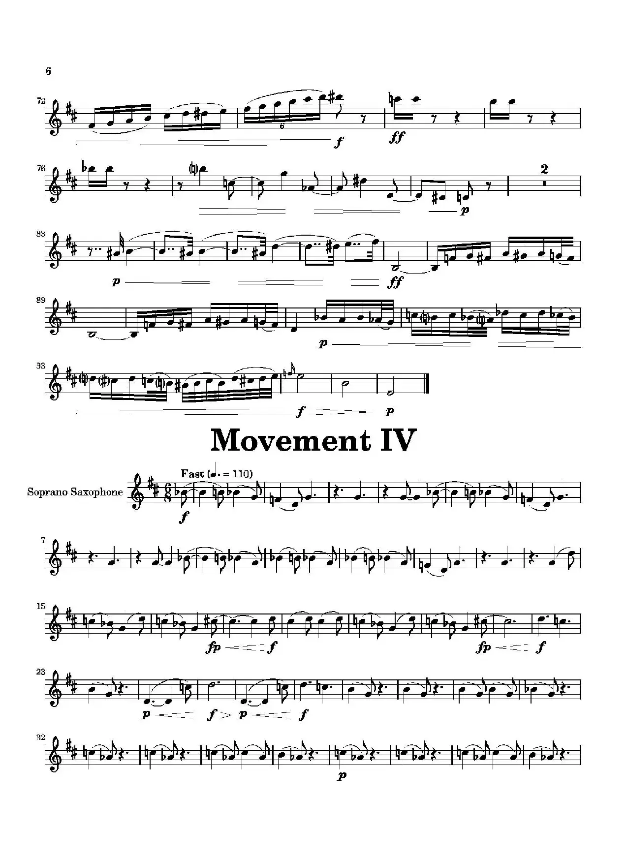 Movement（四重奏高音萨克斯分谱）