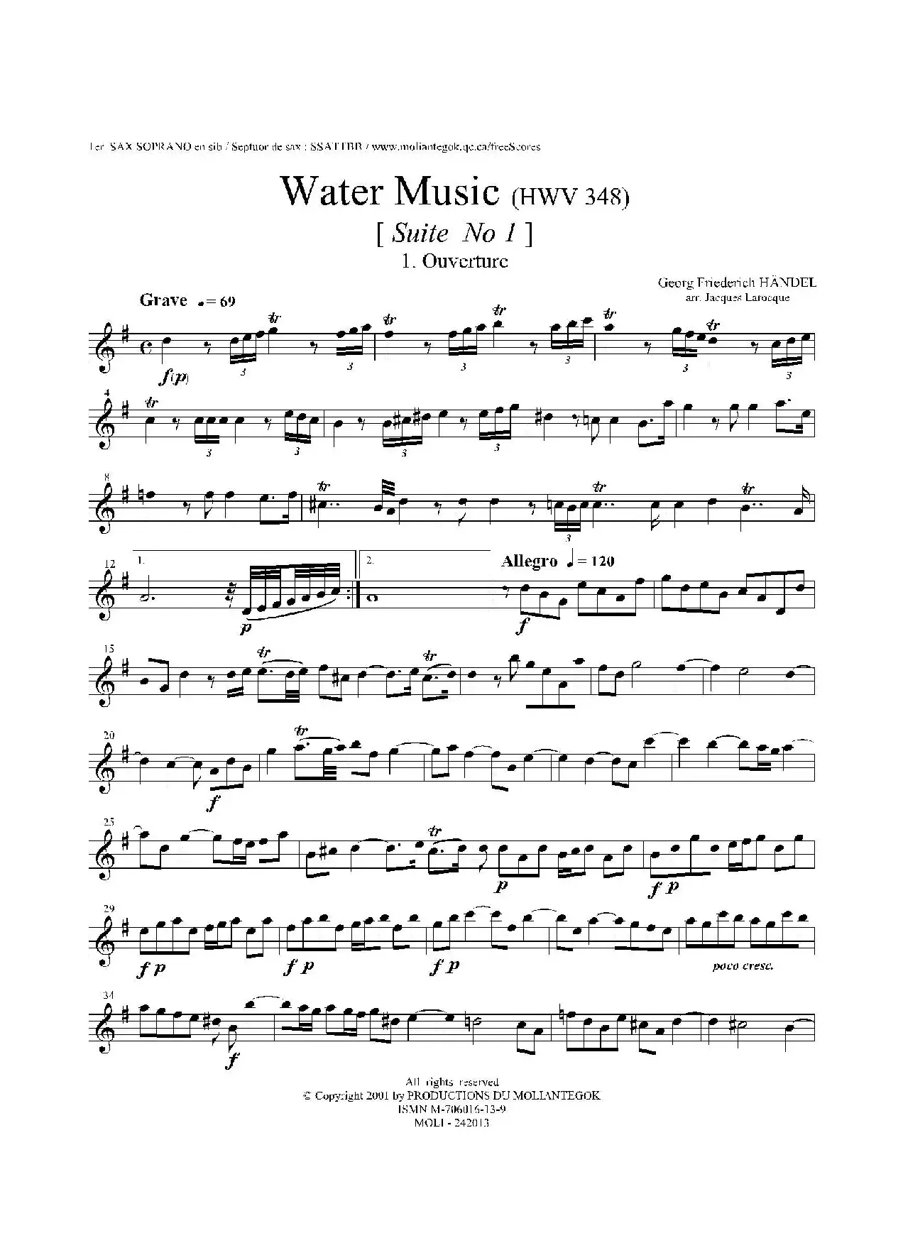 Water Music（HWV.348 No.1）（第一高音萨克斯）