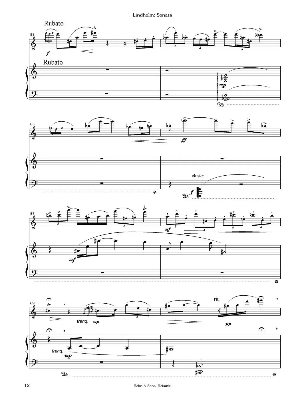 Sonata（长笛+钢琴）