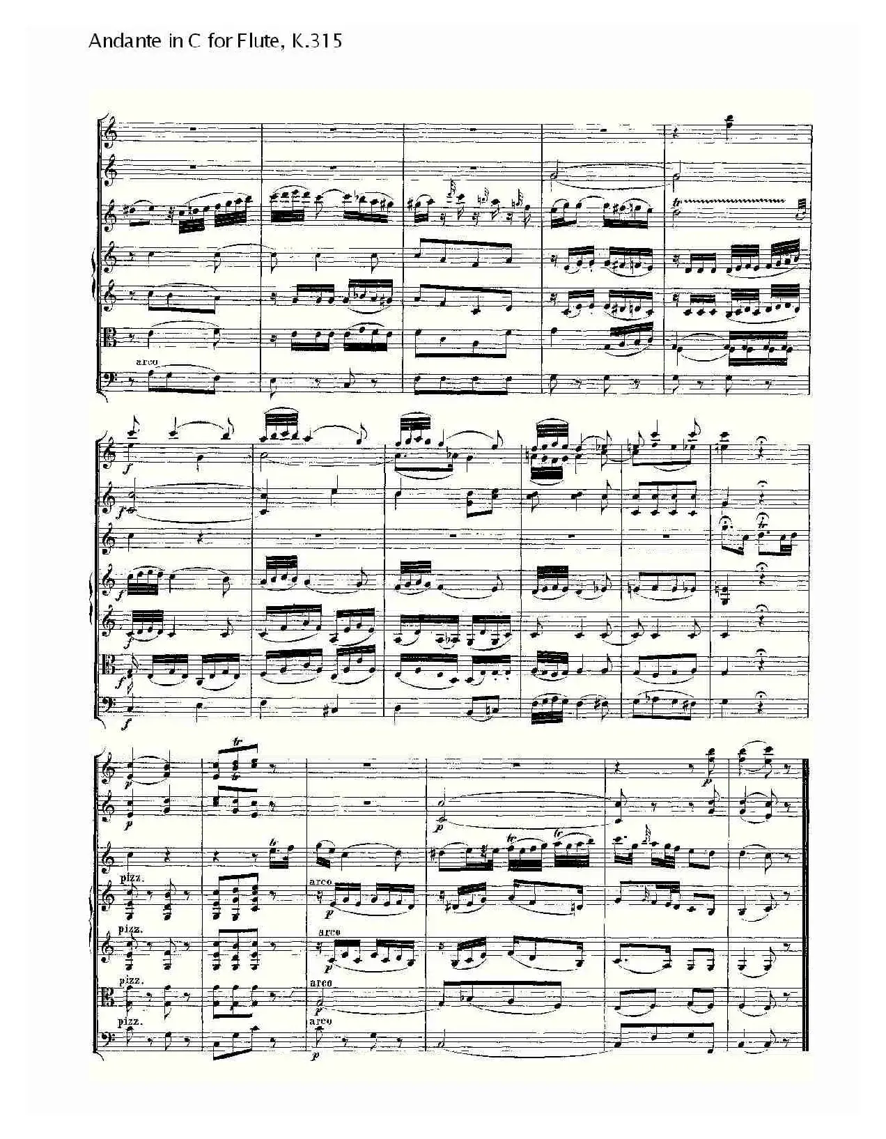 Andante in C for Flute, K.315（D调长笛行板协奏曲, K.315）