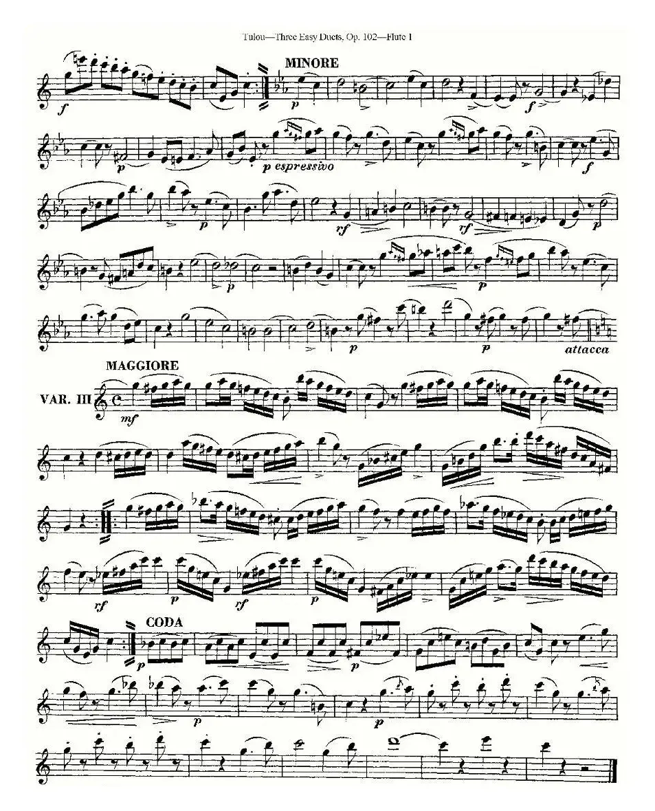 Three Easy Duets,Op.102 之第一长笛（三首简易重奏曲作品102号）