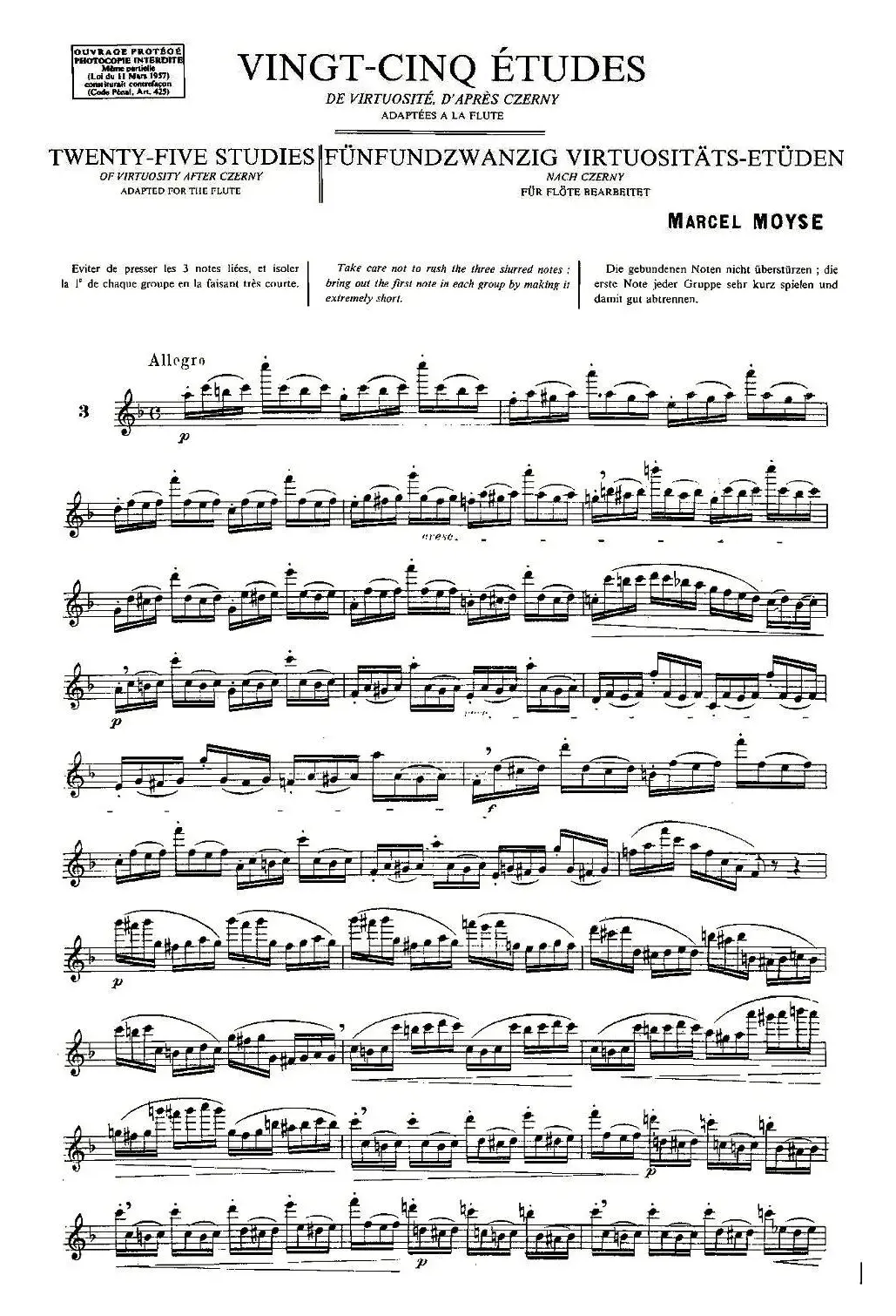 Moyse - 25 Studies after Czerny flute  [3]（25首改编自车尔尼作品的练习曲）