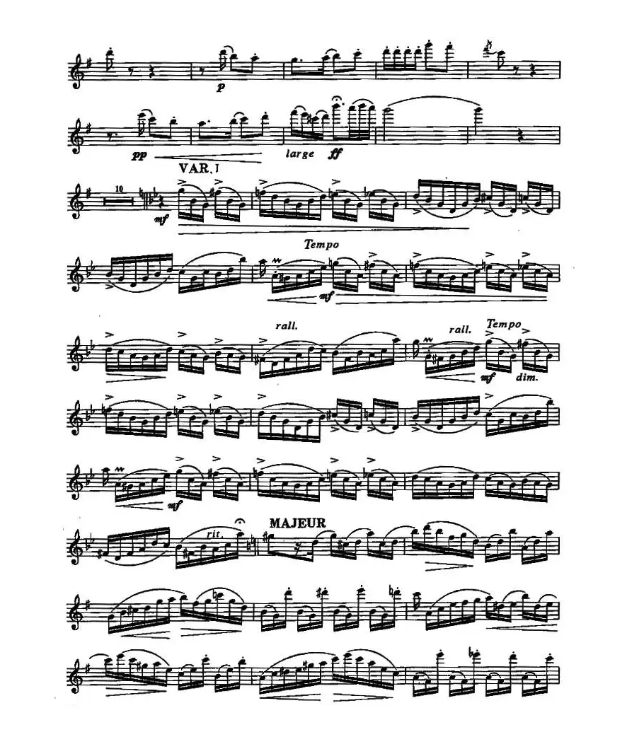 长笛九级考级曲谱（第四部分—1）