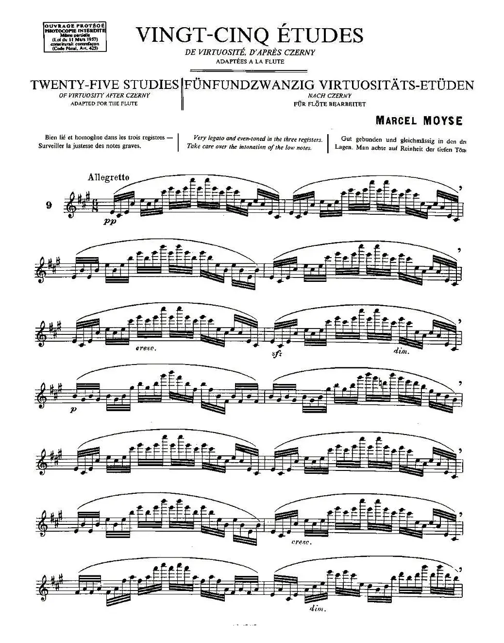 Moyse - 25 Studies after Czerny flute  [9]（25首改编自车尔尼作品的练习曲）