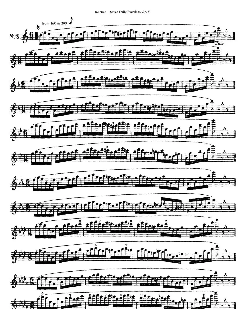 瑞澈特七首每日长笛练习曲Op.5（NO.3）