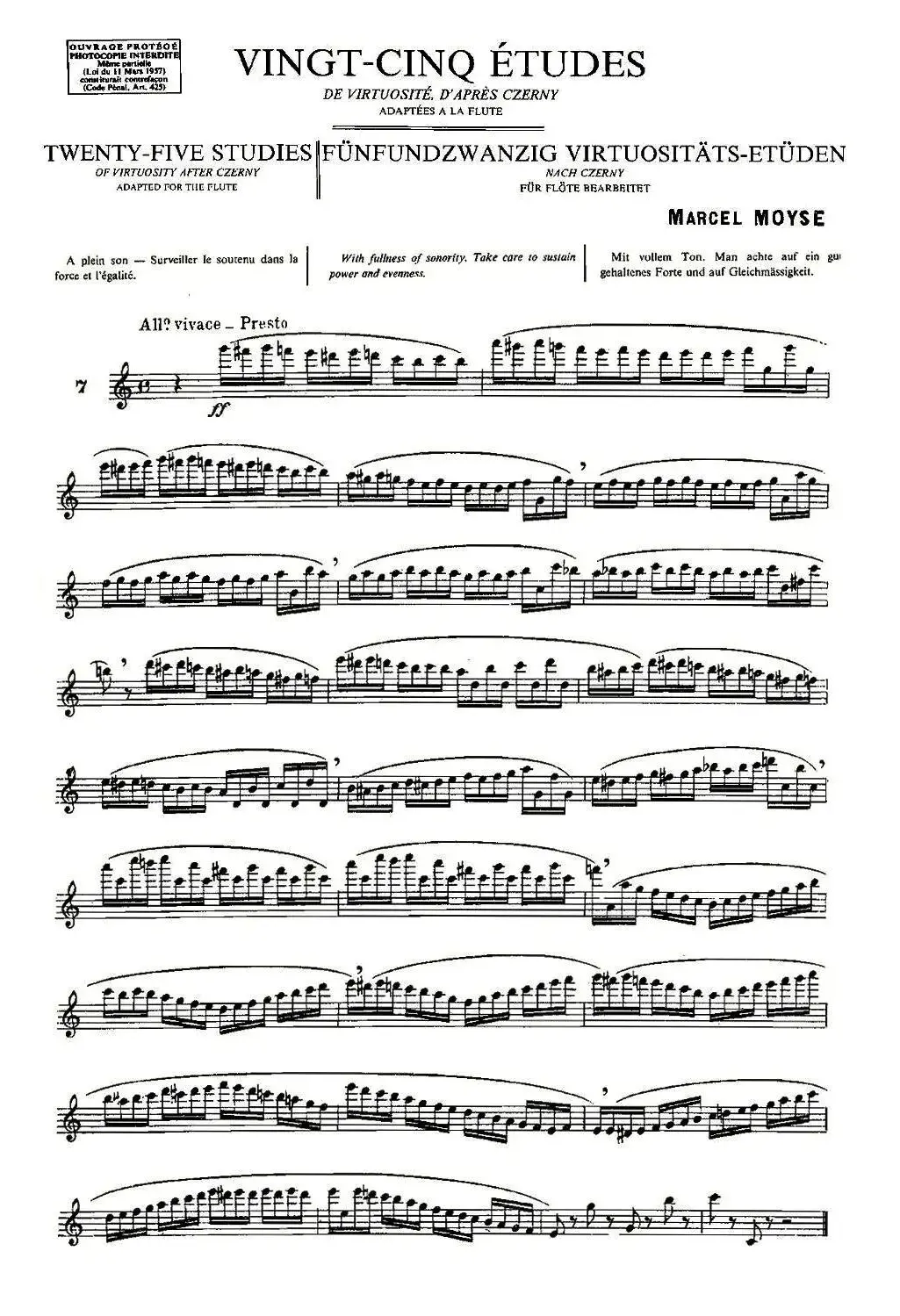 Moyse - 25 Studies after Czerny flute  [7]（25首改编自车尔尼作品的练习曲）