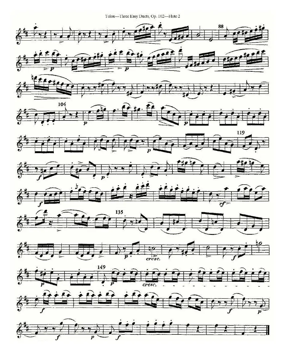 Three Easy Duets,Op.102 之第二长笛（三首简易重奏曲作品102号）