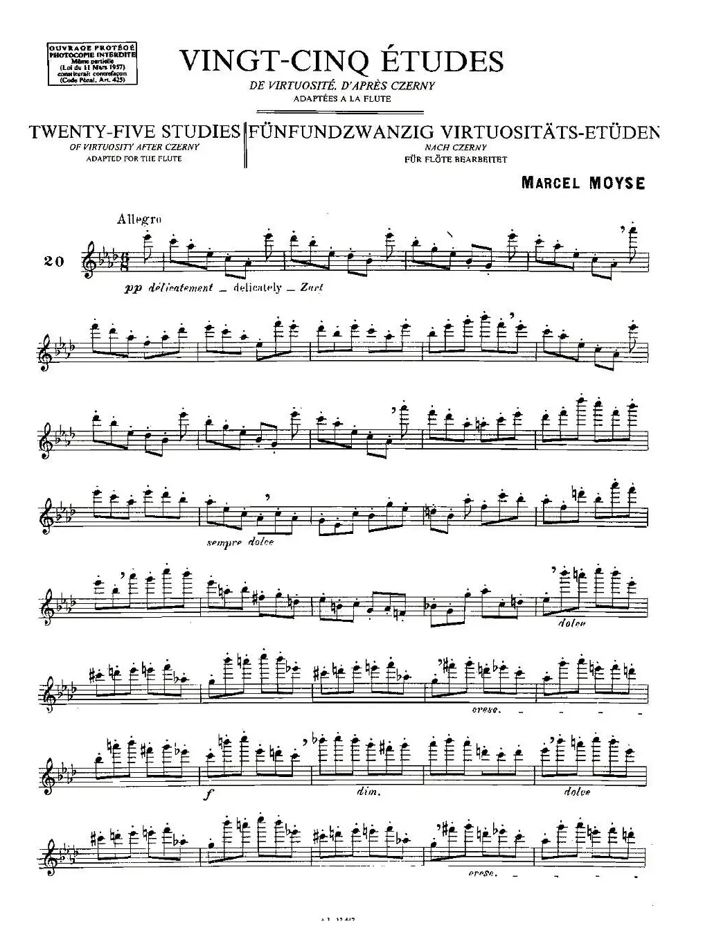 Moyse - 25 Studies after Czerny flute 之20（25首改编自车尔尼作品的练习曲）