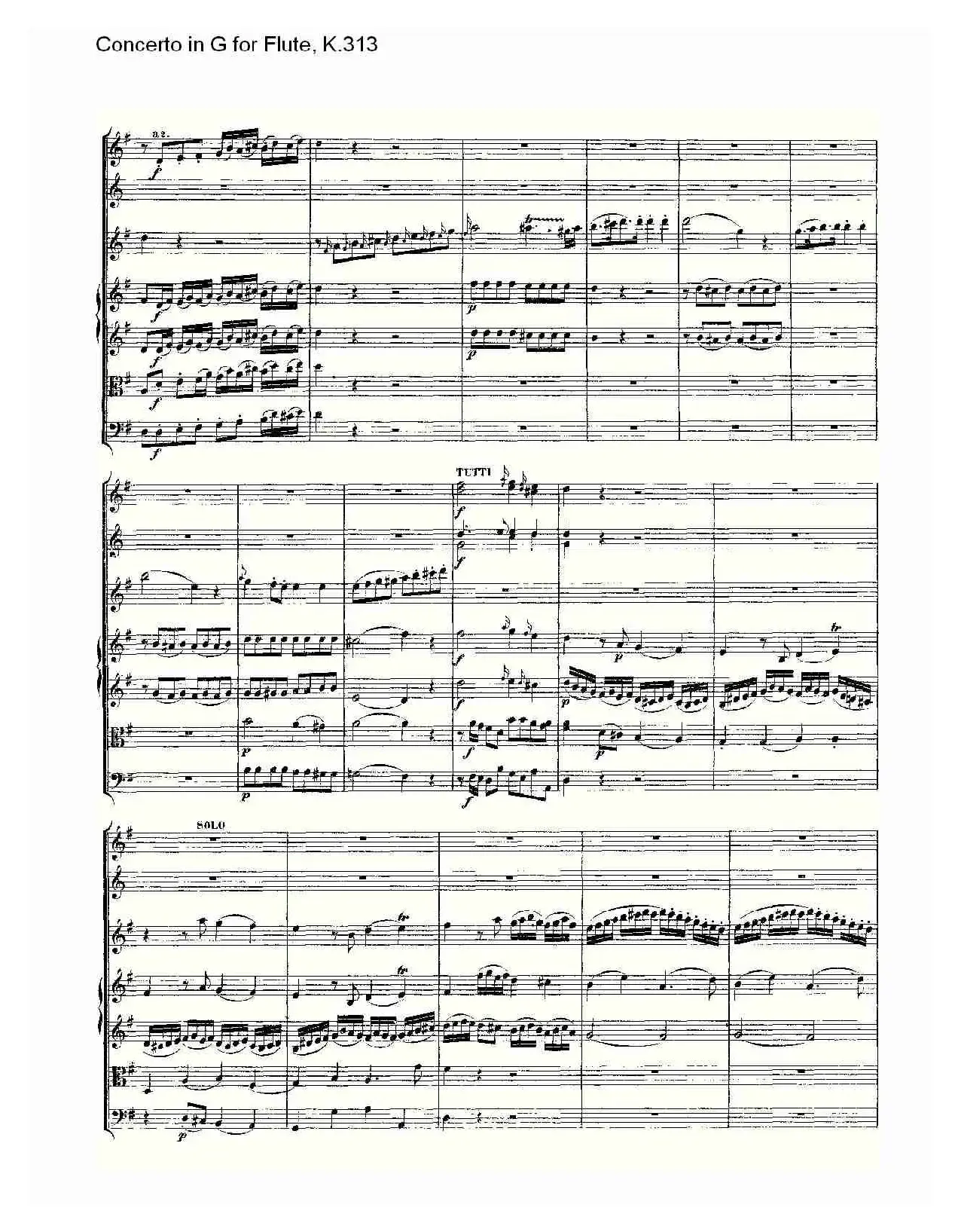 Concerto in G for Flute, K.313（G调长笛协奏曲, K.313）