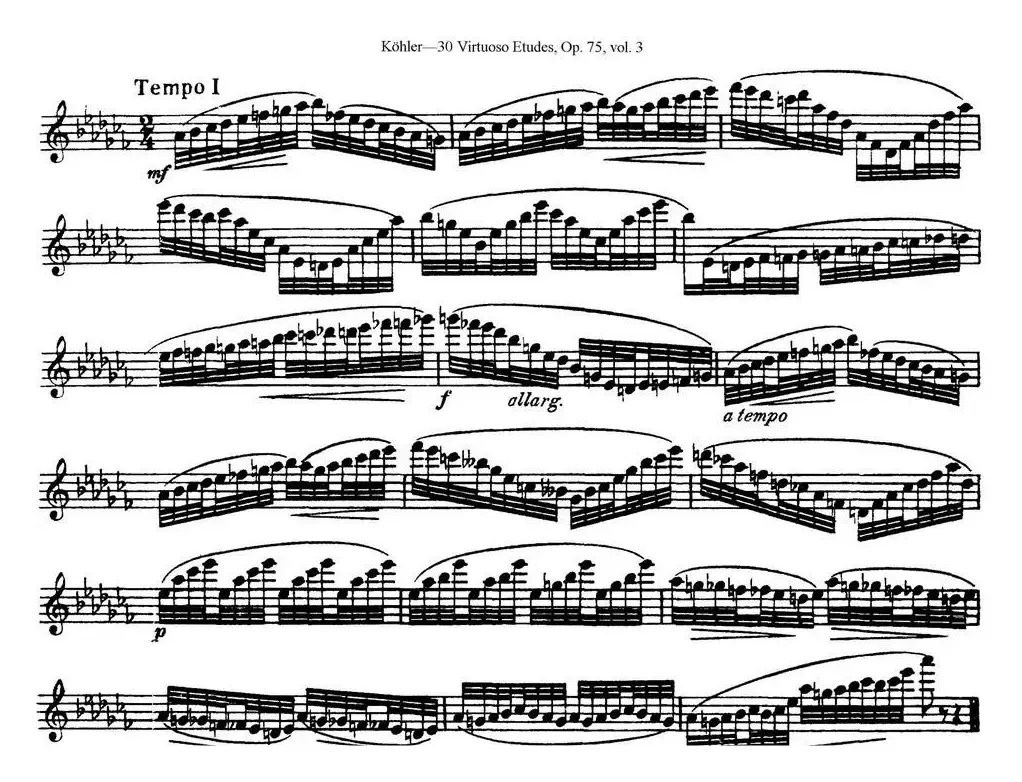 柯勒30首高级长笛练习曲作品75号（NO.24）