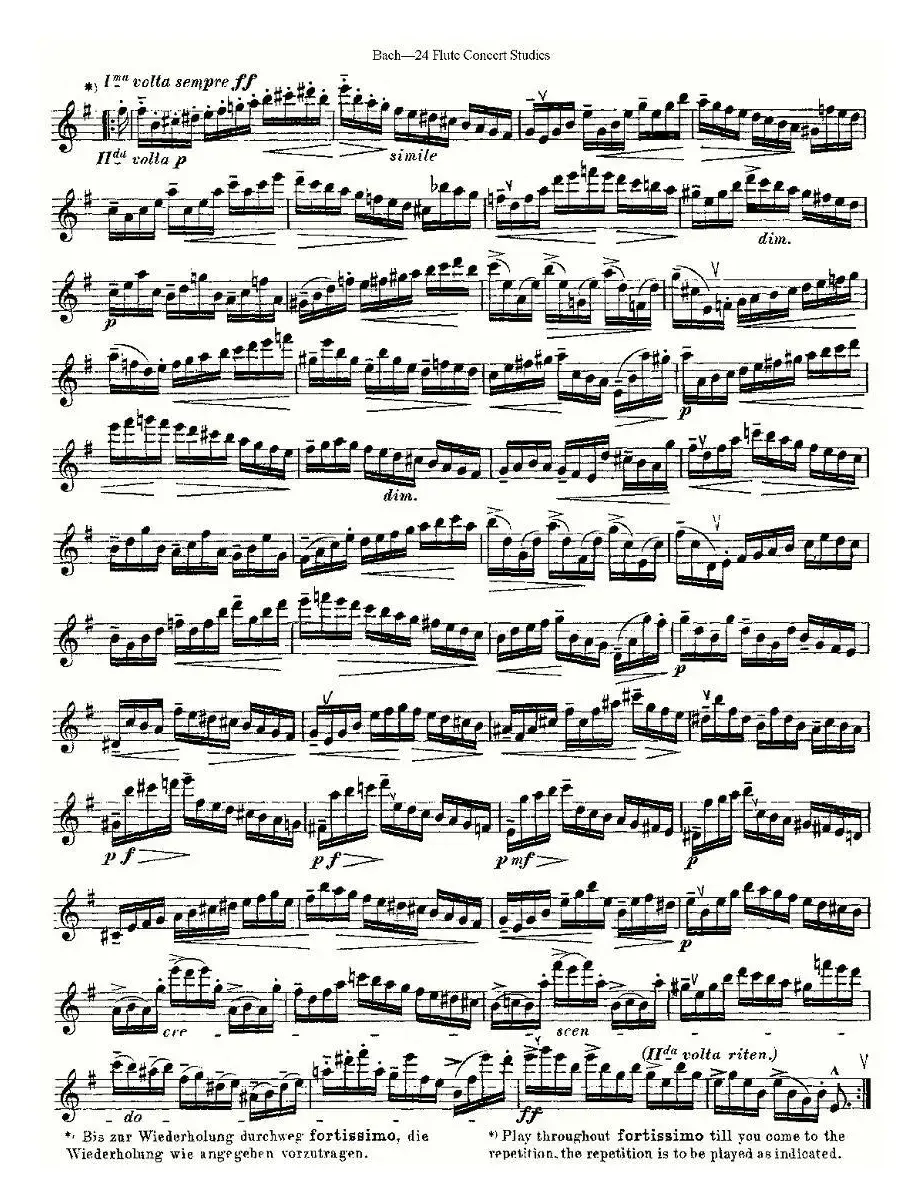 Bach-24 Flutc Concert Studies 之11—15（巴赫—24首长笛音乐会练习曲）