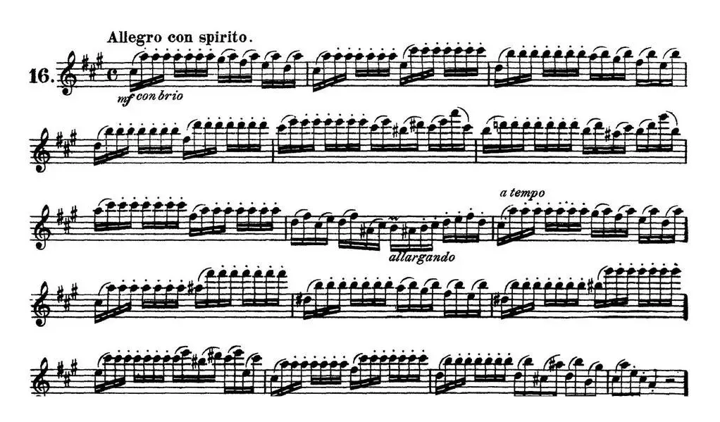 柯勒30首高级长笛练习曲作品75号（NO.16）