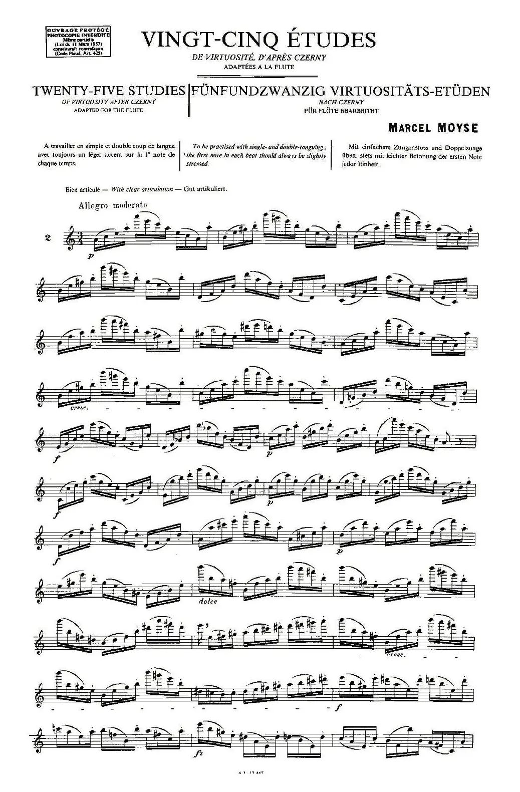 Moyse - 25 Studies after Czerny flute  [2]（25首改编自车尔尼作品的练习曲）