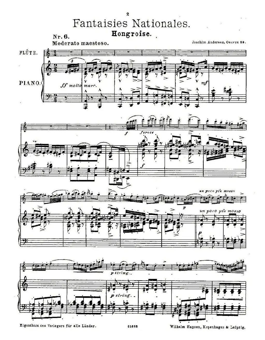 Fantaisies nationales. Op. 59, 6. （长笛+钢琴伴奏）