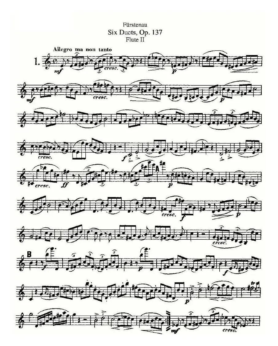 Six Duets, Op.137 之一（二重奏 六首作品 137号）