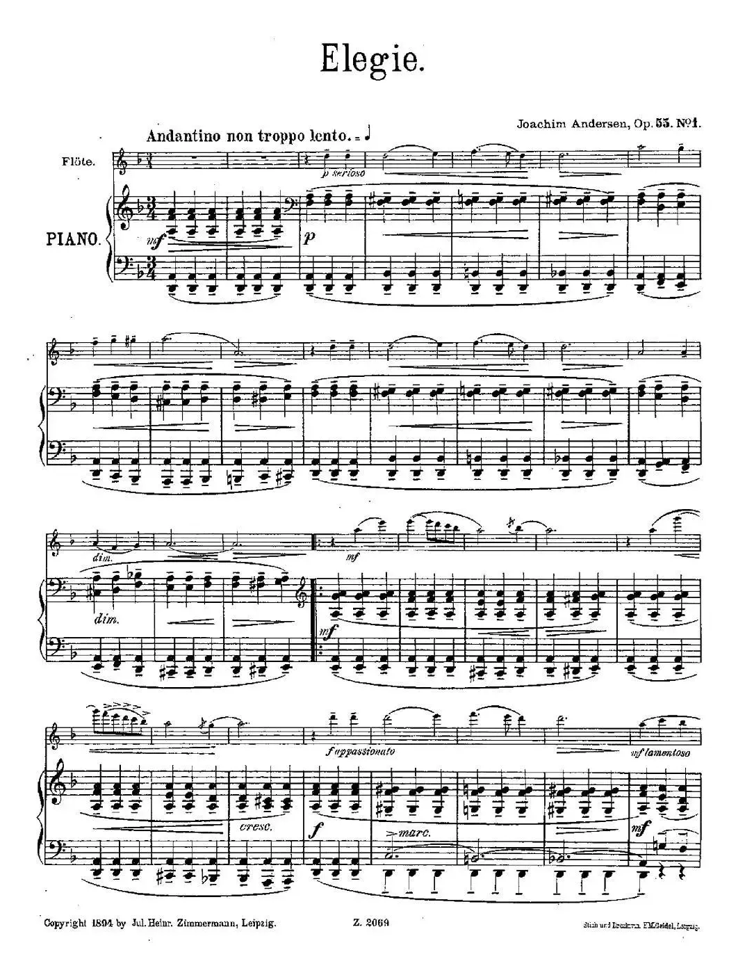 Elegie（Op.55 No.1）