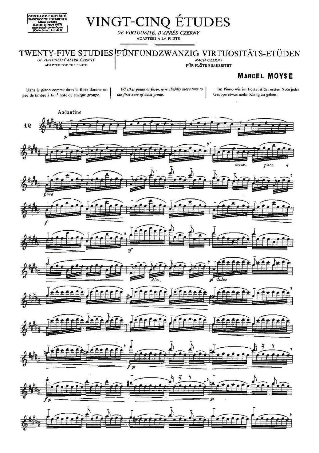 Moyse - 25 Studies after Czerny flute  [12]（25首改编自车尔尼作品的练习曲）