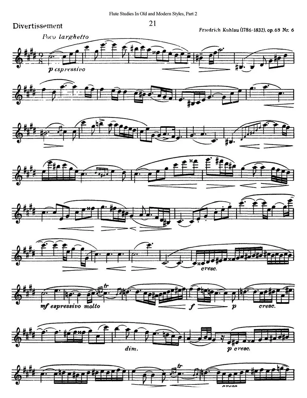 斯勒新老风格长笛练习重奏曲（第二部分）（NO.21）