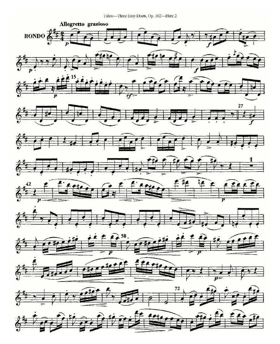 Three Easy Duets,Op.102 之第二长笛（三首简易重奏曲作品102号）