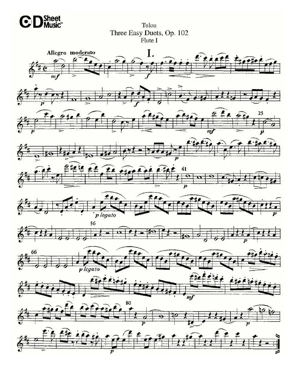 Three Easy Duets,Op.102 之第一长笛（三首简易重奏曲作品102号）