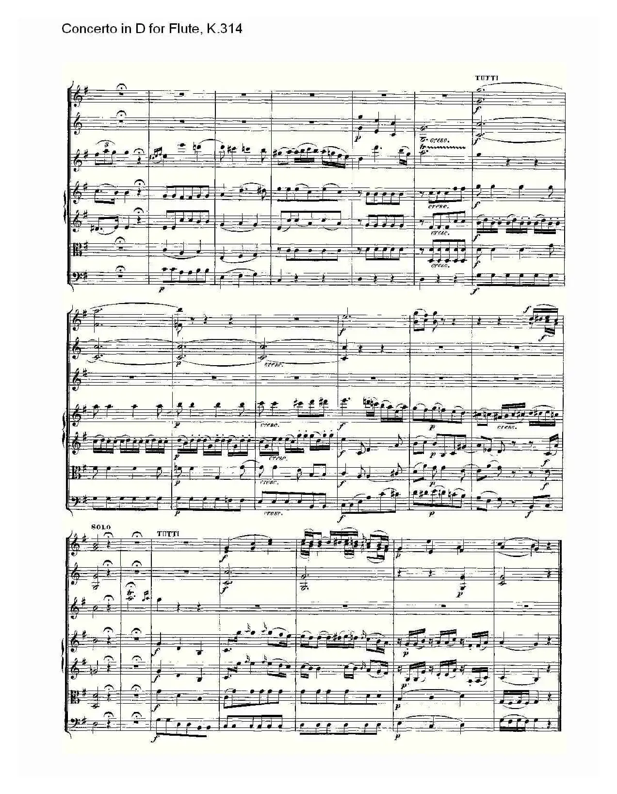 Concerto in D for Flute, K.314（D调长笛协奏曲, K.314）