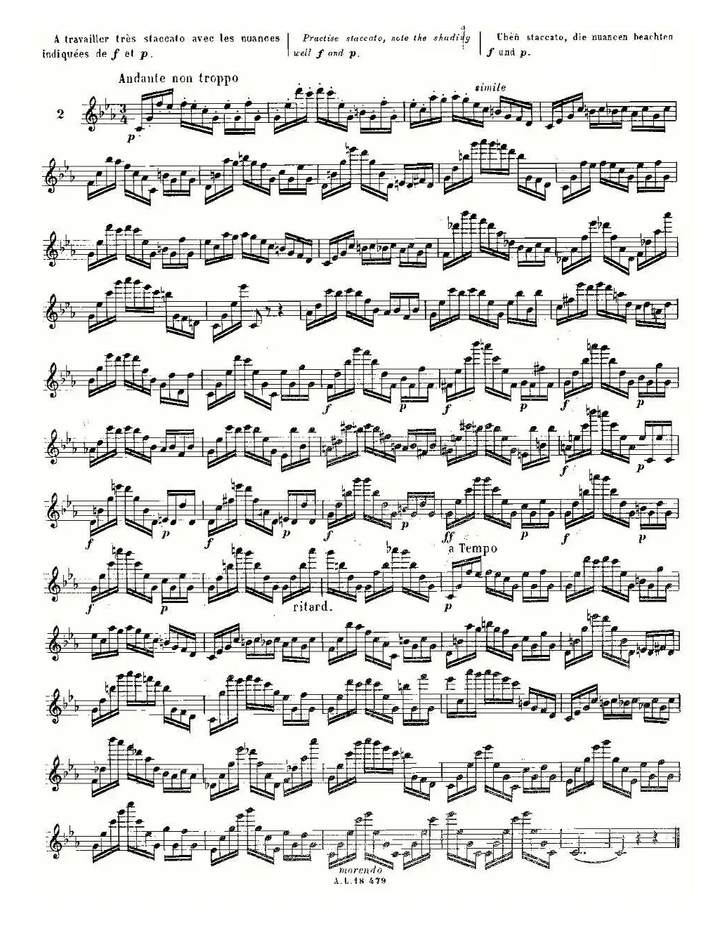 基于维尼亚夫斯基练习曲的10首长笛练习曲之2（Moyse - 10 Studies After Wieniawski）