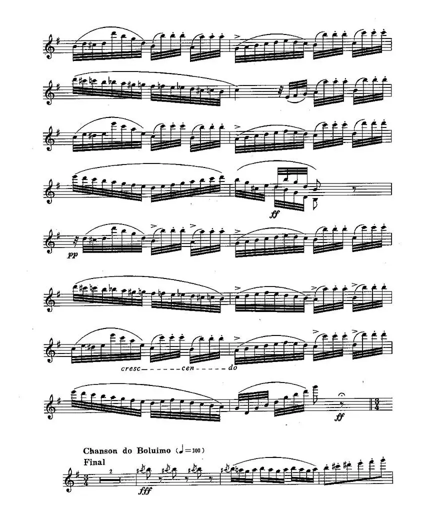 长笛九级考级曲谱（第四部分—1）