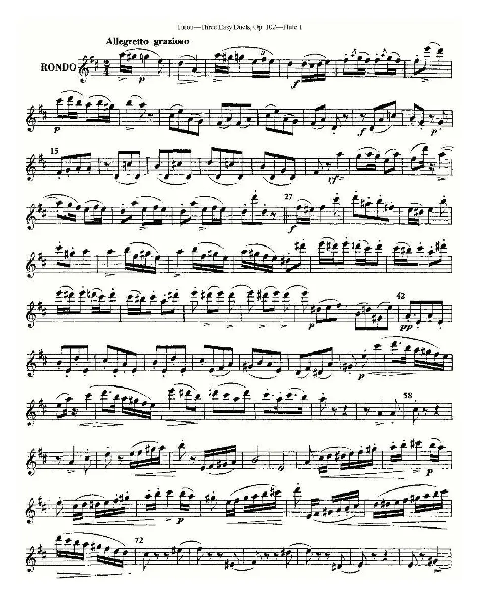 Three Easy Duets,Op.102 之第一长笛（三首简易重奏曲作品102号）