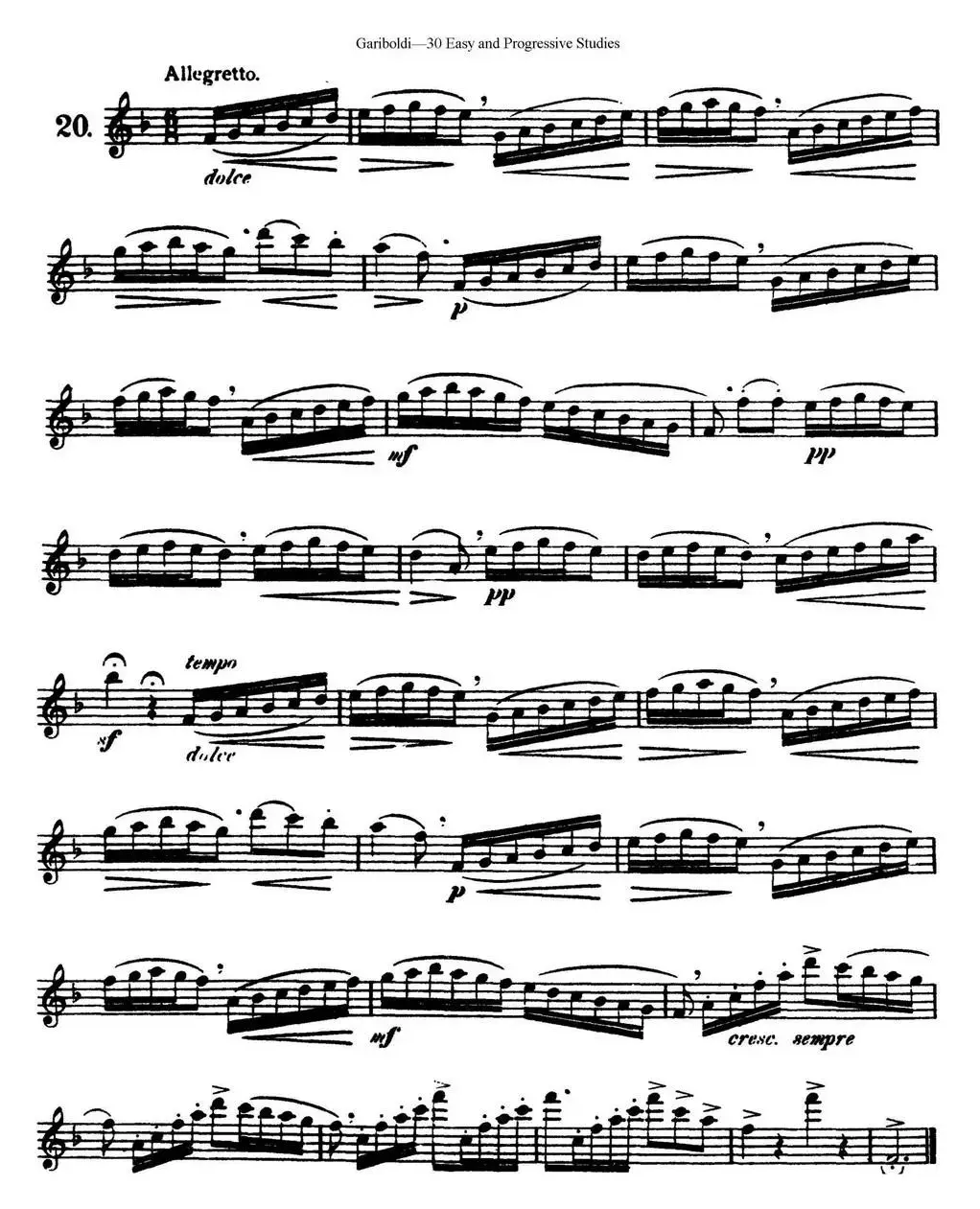 三十首基础及提高练习曲（NO.20）