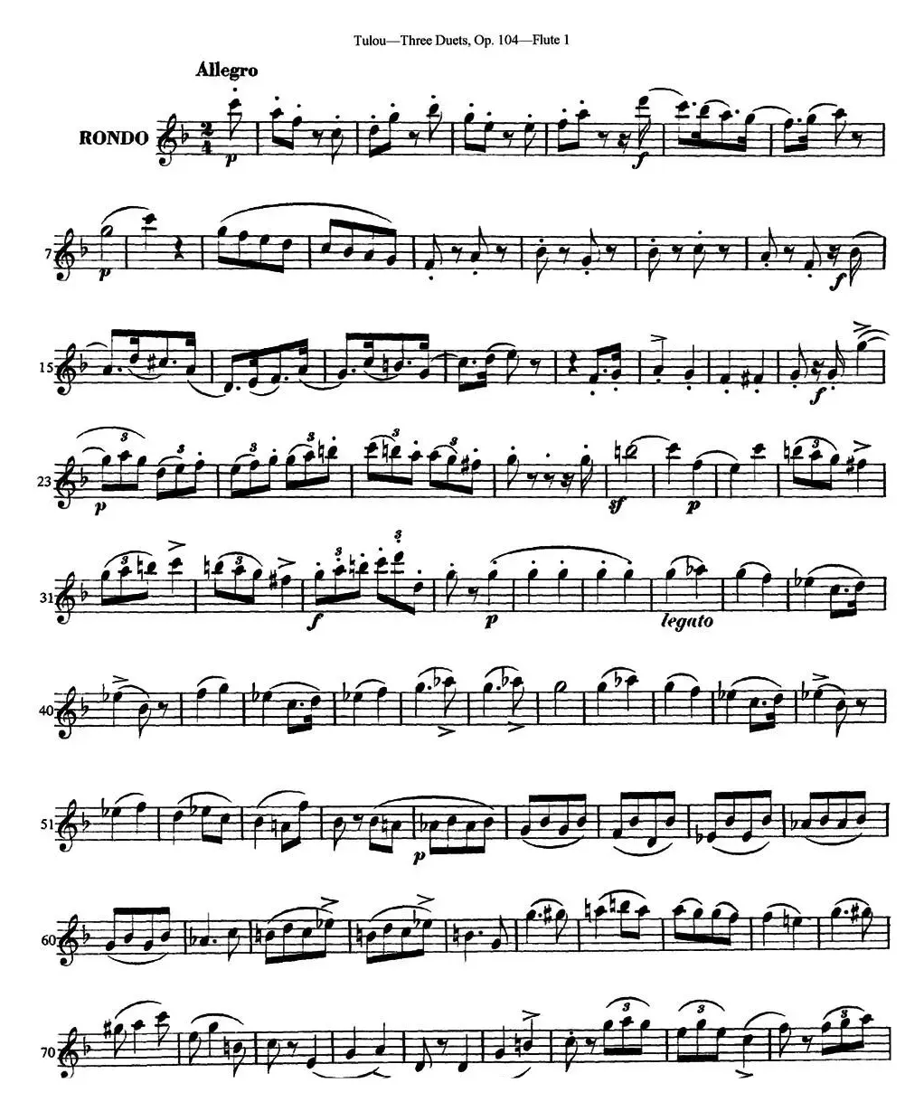 图露三首长笛简易重奏曲Op.104（Flute 1）（NO.3）
