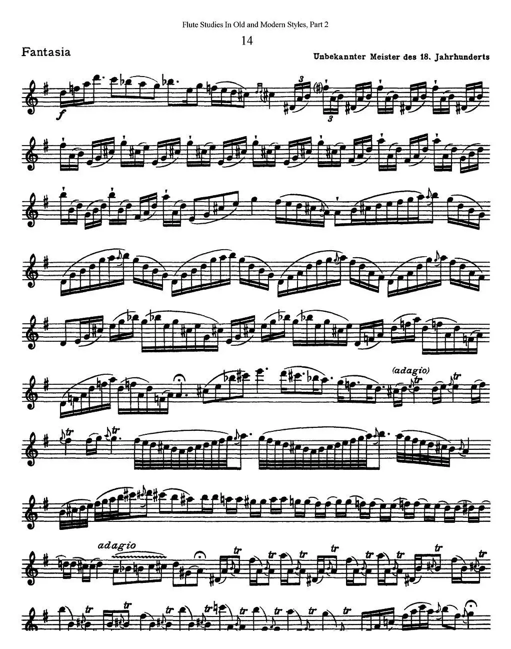 斯勒新老风格长笛练习重奏曲（第二部分）（NO.14-NO.15）