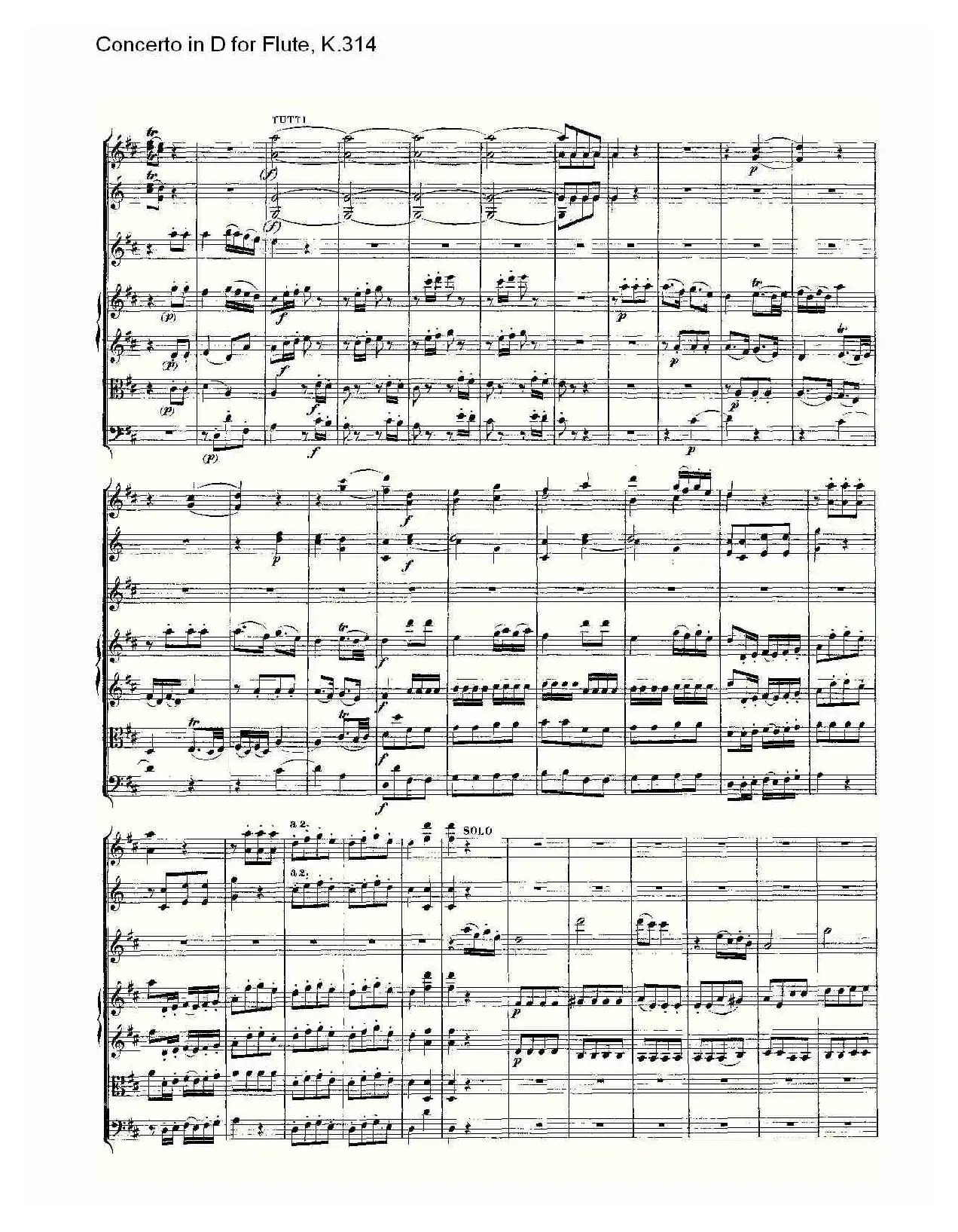 Concerto in D for Flute, K.314（D调长笛协奏曲, K.314）