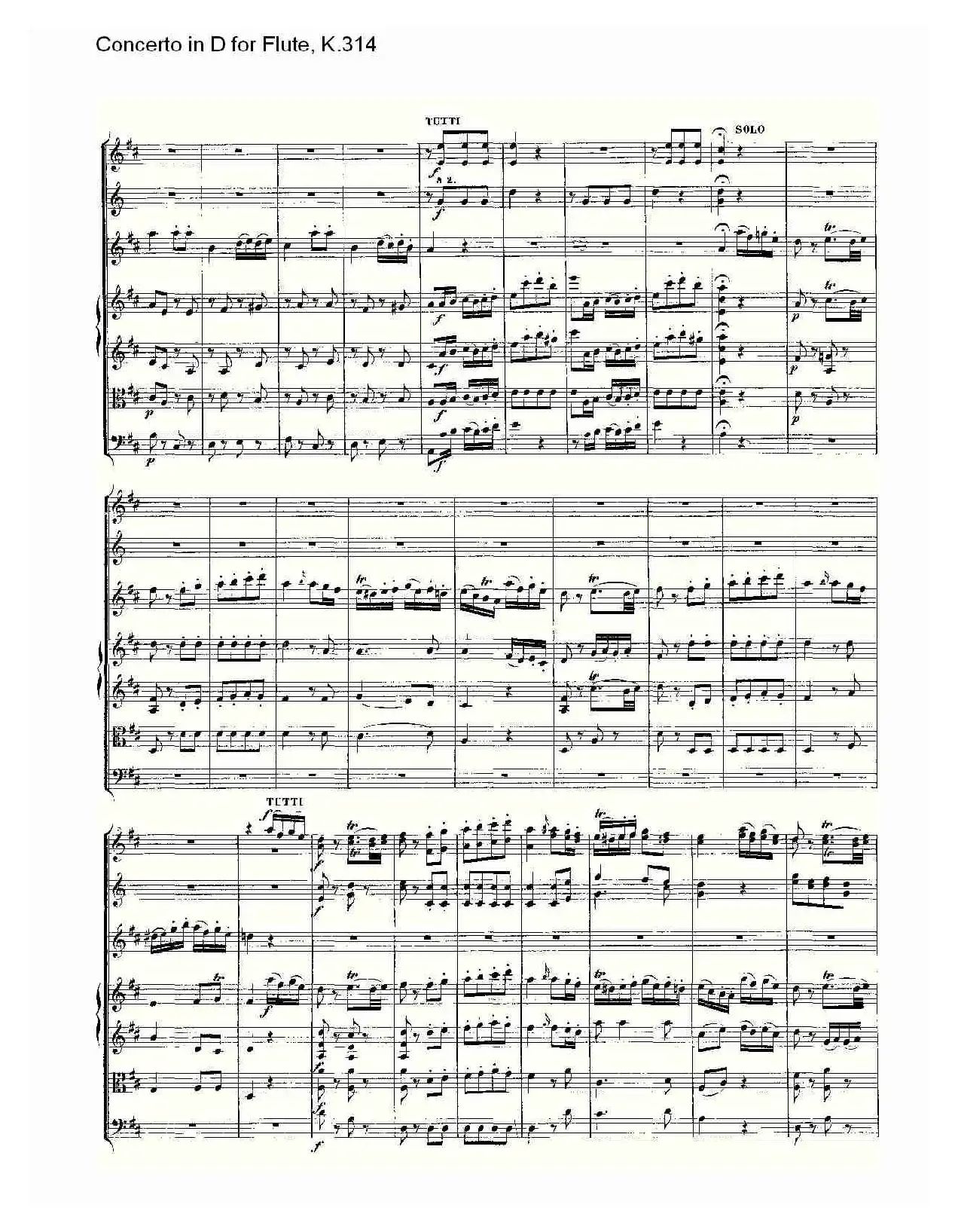 Concerto in D for Flute, K.314（D调长笛协奏曲, K.314）