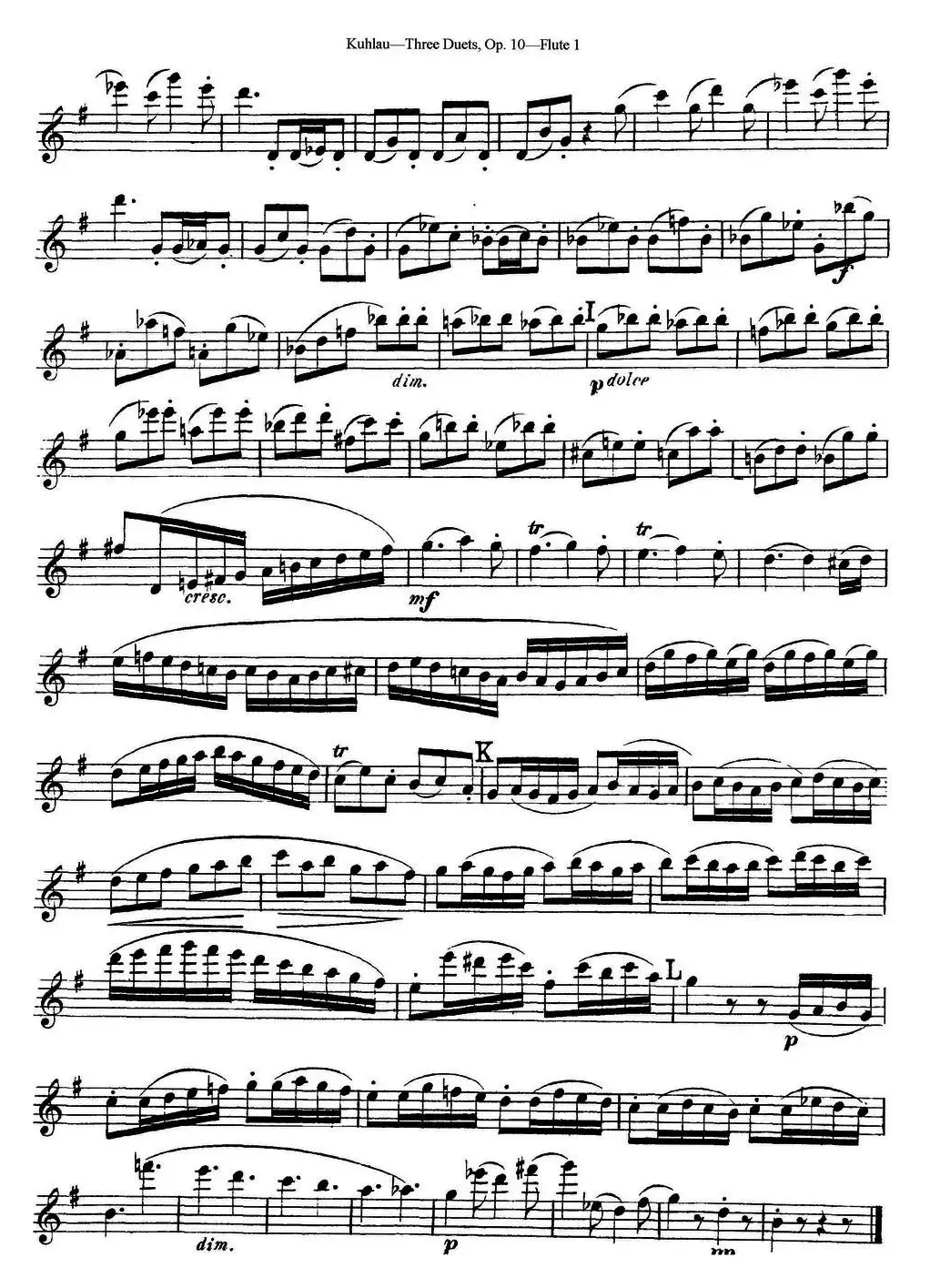 库劳长笛二重奏练习曲Op.10——Flute 1（No.3）