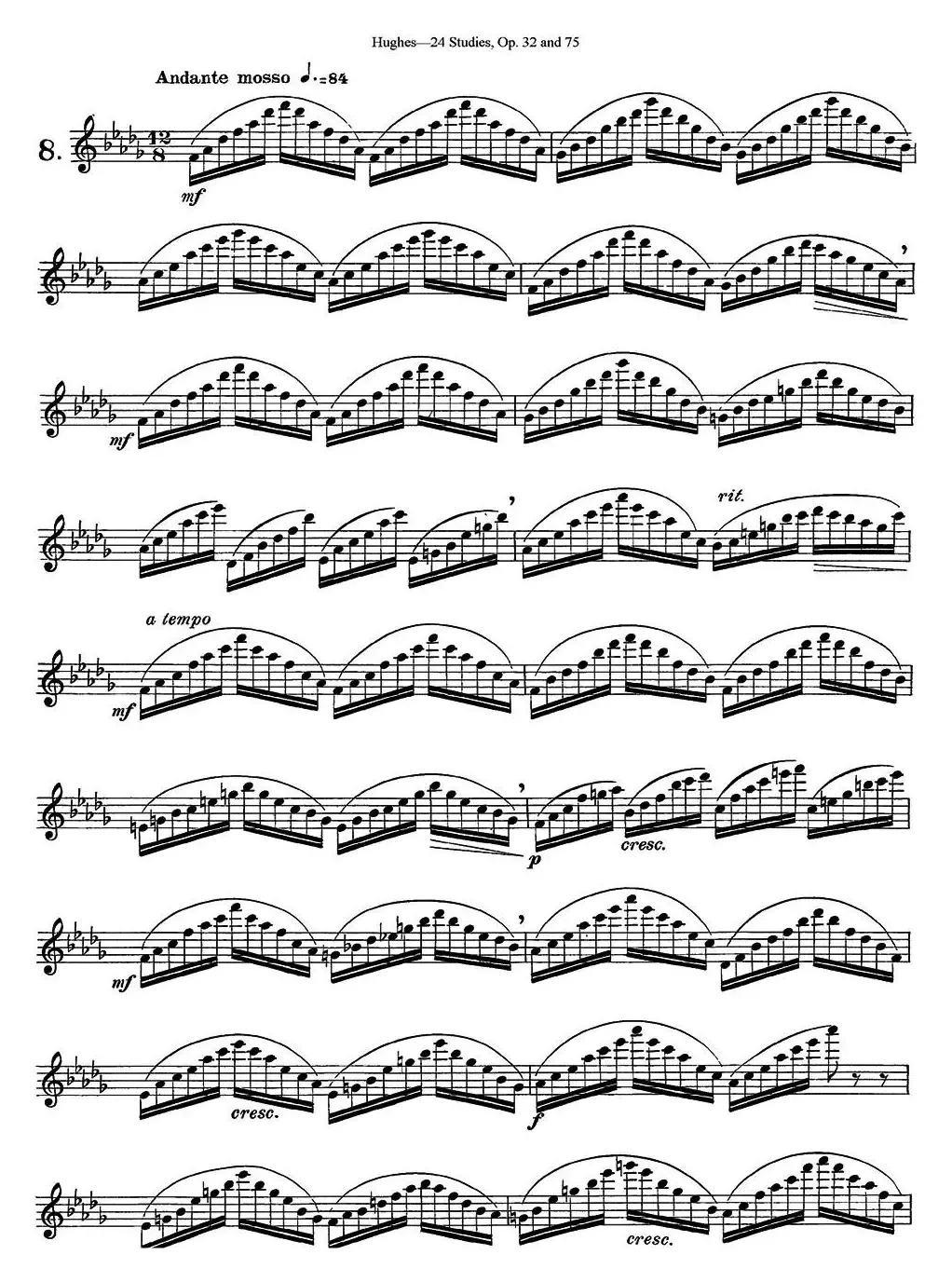 胡埃斯24首长笛练习曲Op.32（NO.8）