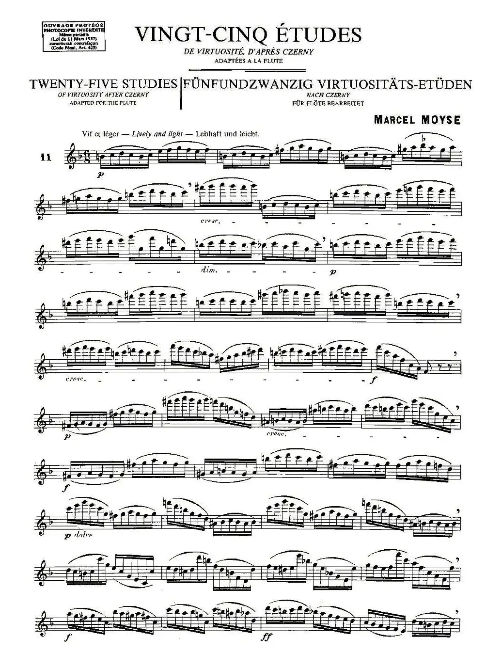 Moyse - 25 Studies after Czerny flute  [11]（25首改编自车尔尼作品的练习曲）