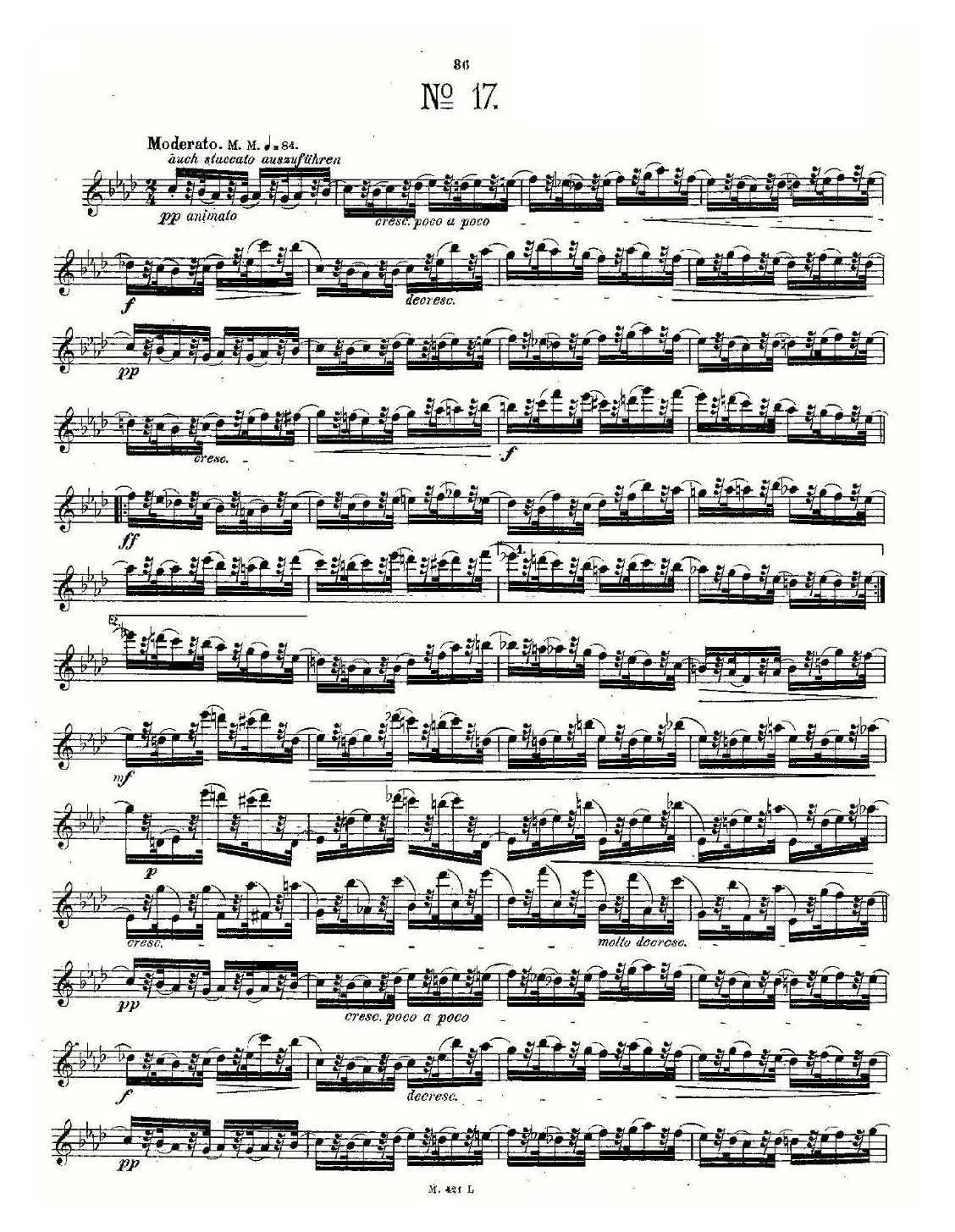 24首长笛练习曲 Op.15 之16—20