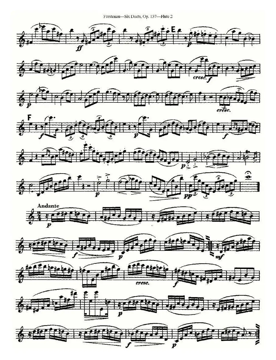 Six Duets, Op.137 之一（二重奏 六首作品 137号）