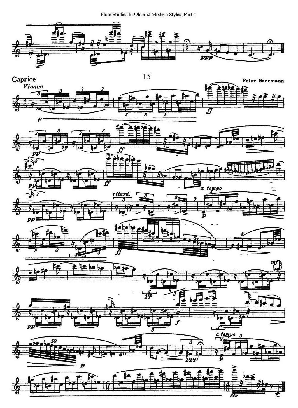 斯勒新老风格长笛练习重奏曲（第四部分）（NO.14-NO.15）