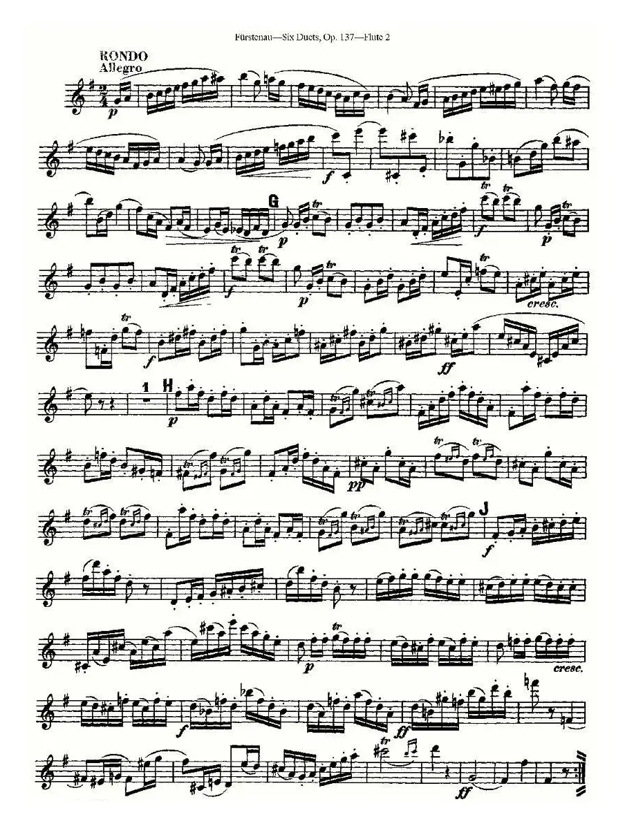 Six Duets, Op.137 之二（二重奏 六首作品 137号）