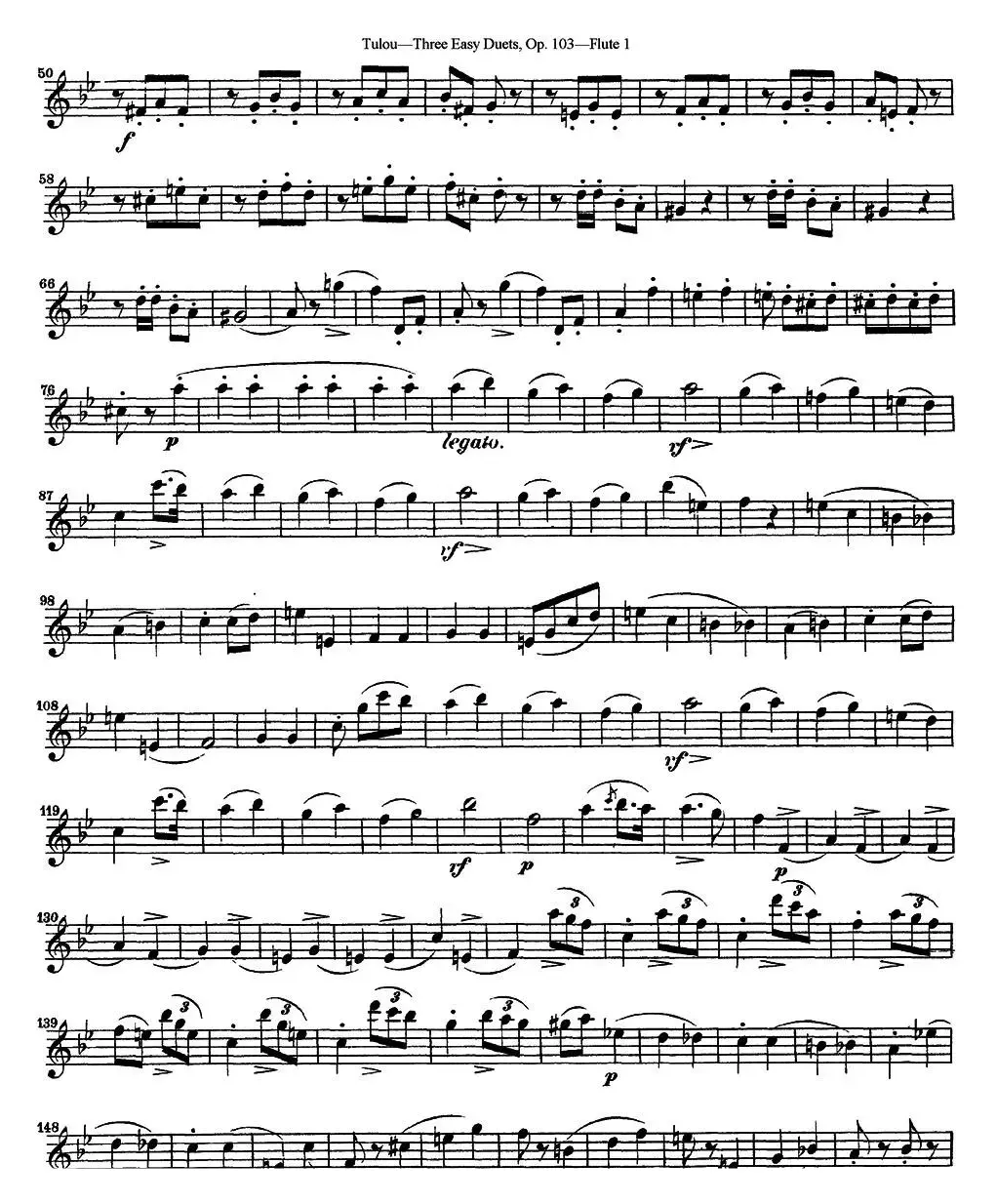图露三首长笛简易重奏曲Op.103（Flute 1）（NO.3）