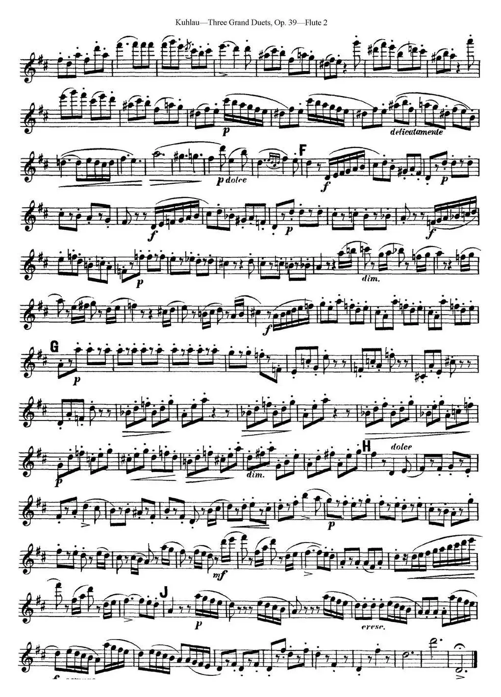 库劳长笛二重奏大练习曲Op.39——Flute 2（No.3）