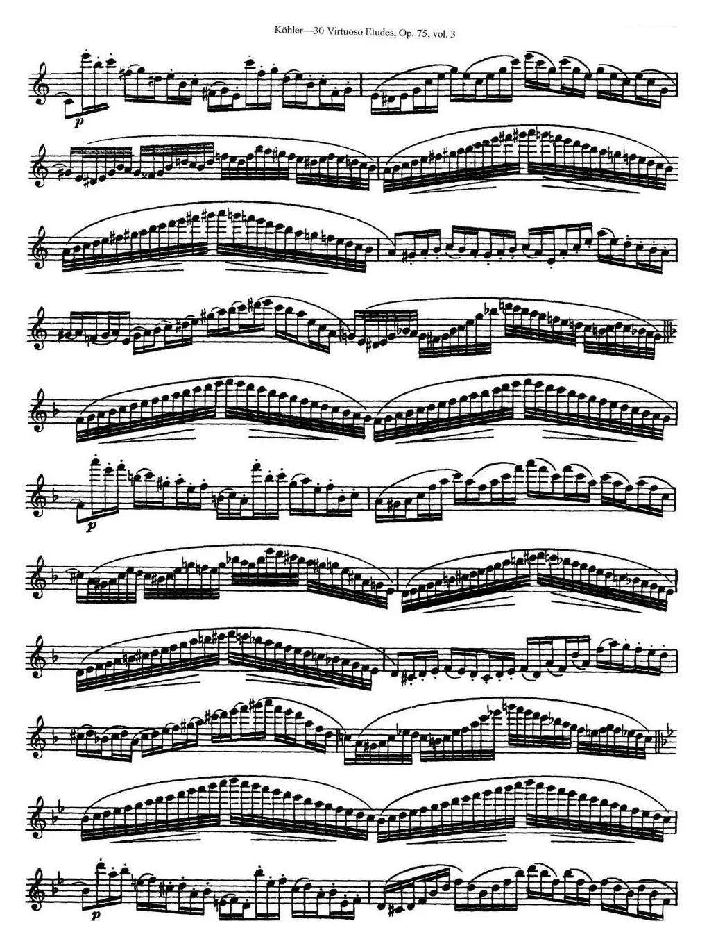 柯勒30首高级长笛练习曲作品75号（NO.22）