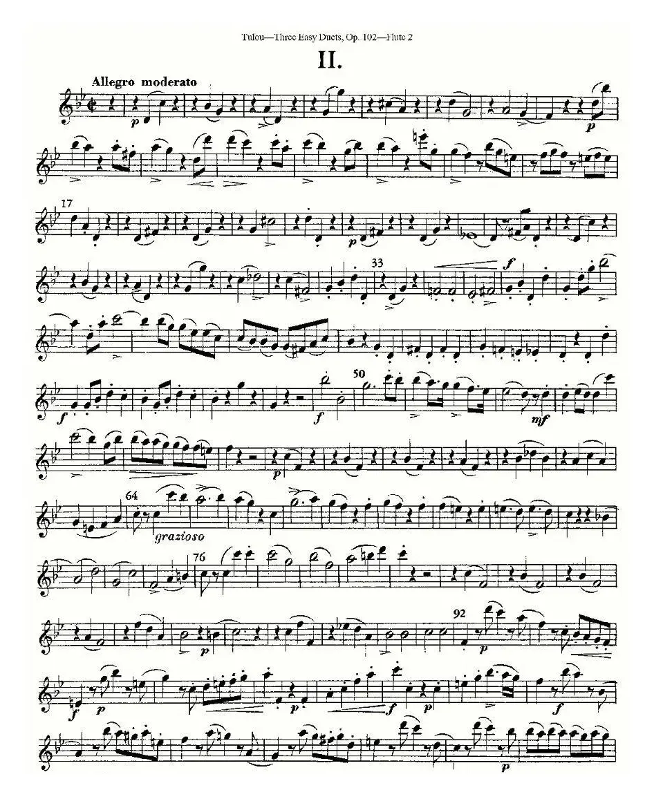 Three Easy Duets,Op.102 之第二长笛（三首简易重奏曲作品102号）