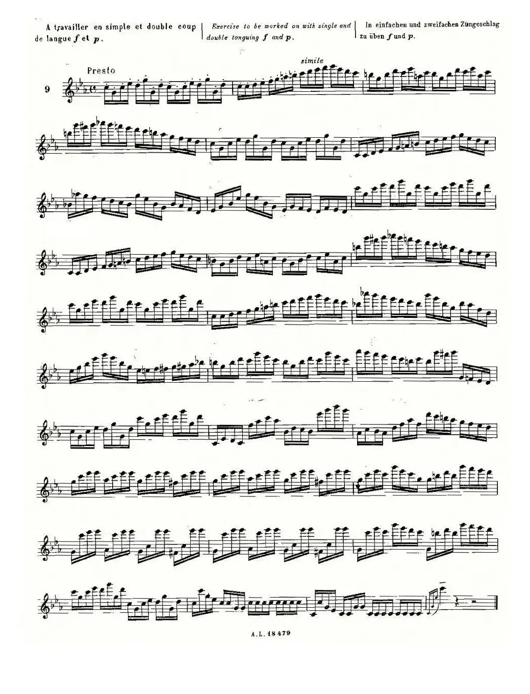 基于维尼亚夫斯基练习曲的10首长笛练习曲之9（Moyse - 10 Studies After Wieniawski）