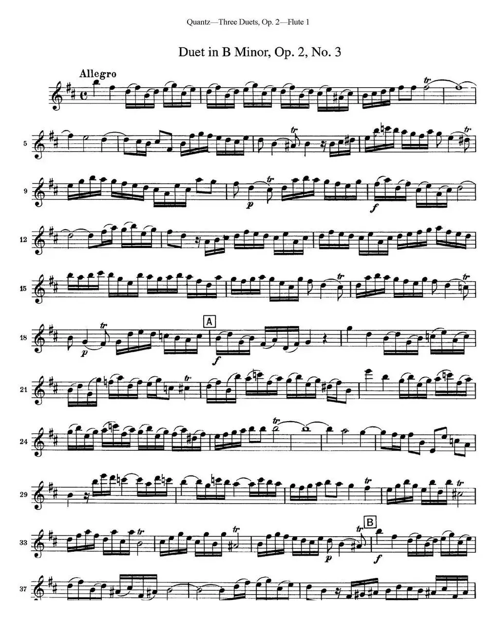 匡茨G大调长笛二重奏Op.2——Flute 1（No.3）