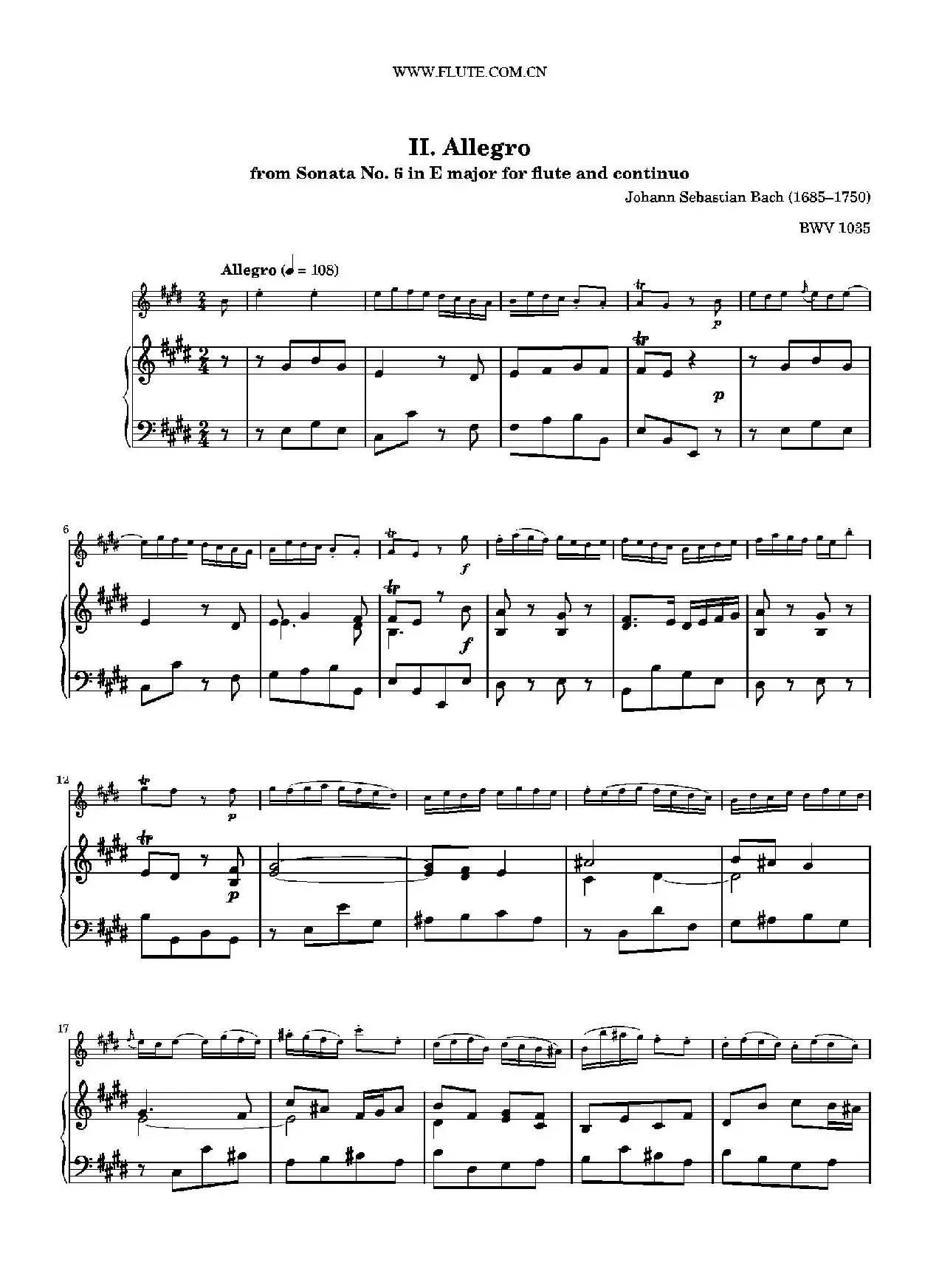 Allegro（BWV1035 ）