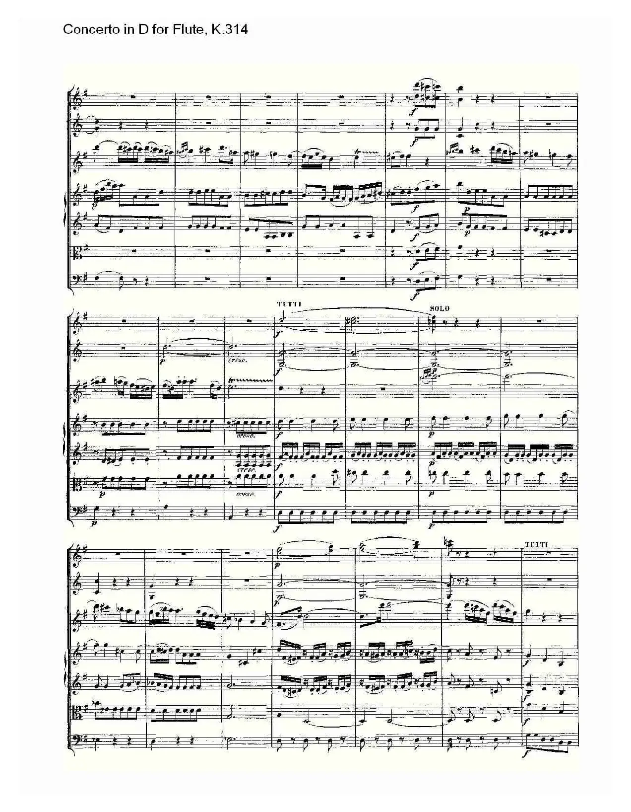 Concerto in D for Flute, K.314（D调长笛协奏曲, K.314）