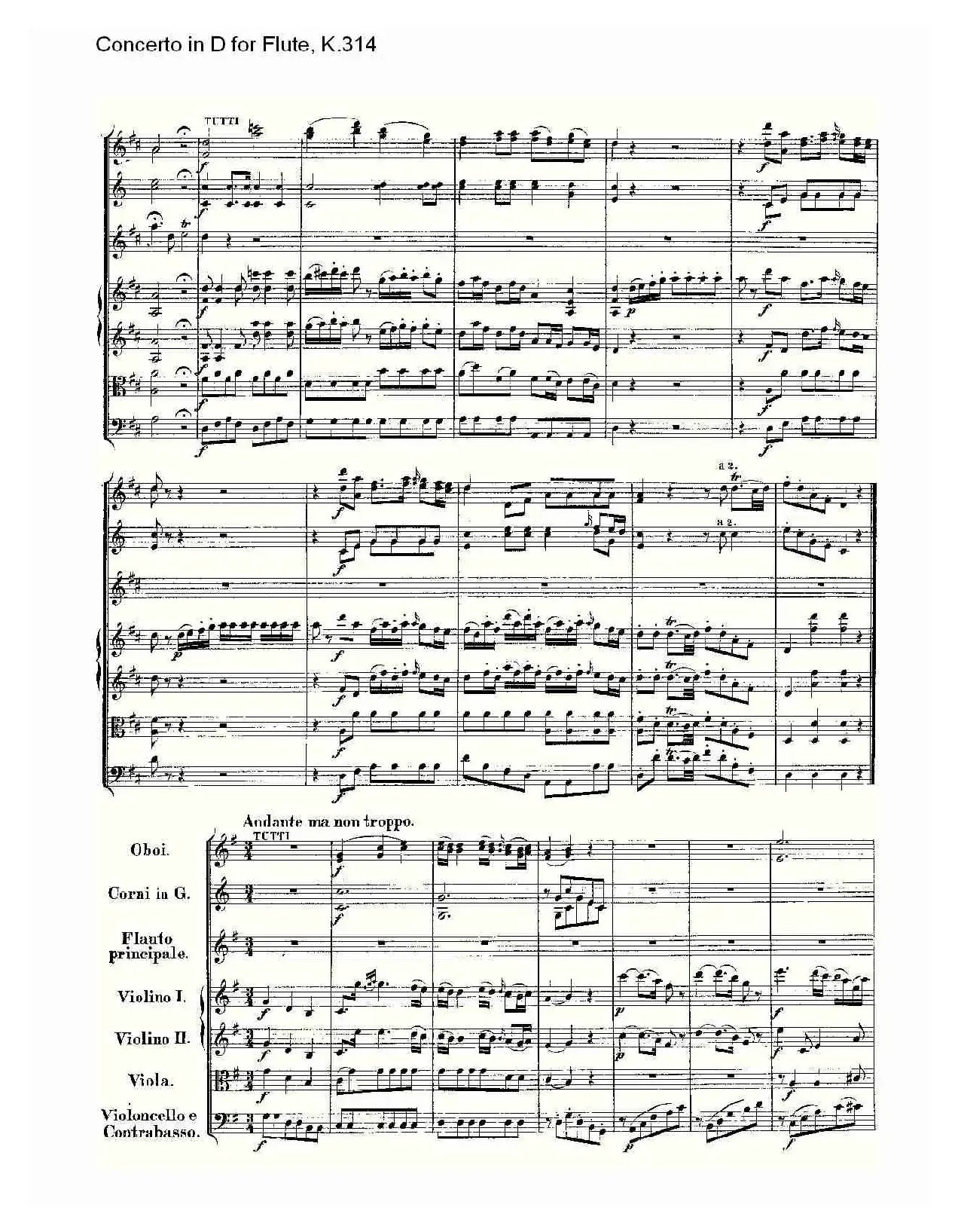 Concerto in D for Flute, K.314（D调长笛协奏曲, K.314）