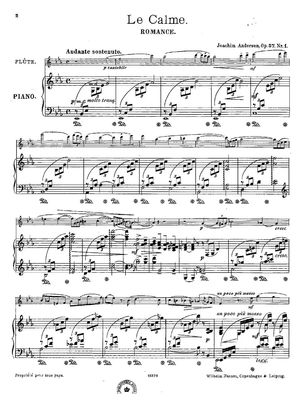 Le Calme（Op.57 No.1）（长笛+钢琴伴奏）